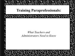 Paraprofessional Training Modules (ppt download)