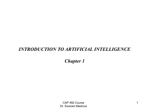 INTRODUCTION TO ARTIFICIAL INTELLIGENCE Chapter 1