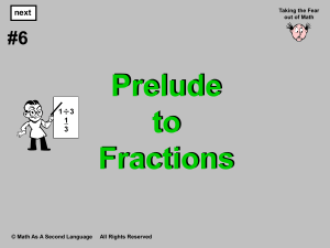 1. Prelude To Fractions
