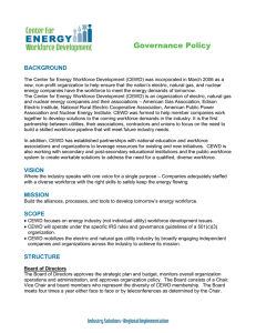 CEWD Governance Document - Center for Energy Workforce