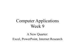 Computer Applications Week 9