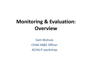 Introduction to Monitoring & Evaluation
