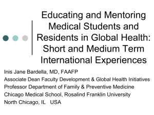 Mentoring and Educating Students and Residents in Global Health