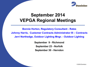 September 2014 VEPGA Regional Meetings Bonnie Horton