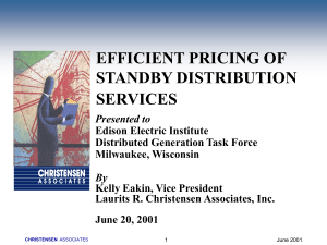 EFFICIENT PRICING OF STANDBY DISTRIBUTION SERVICES