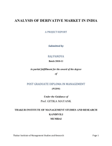 Analysis of Derivative Market in India