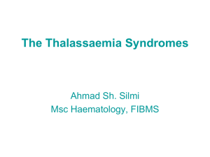 The Thalassaemiafinal Syndromes