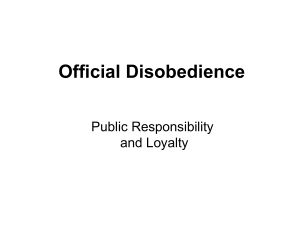 Lecture 2/12: Official Disobedience