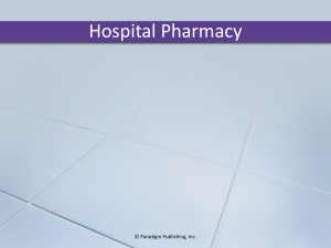Hospital Pharmacy - Dr. Gerry Cronin