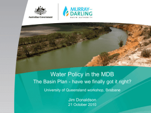 Murray-Darling Basin Plan - University of Queensland