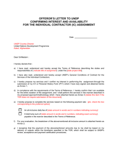 Template for Confirmation of Interest and Submission of Financial