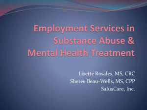 Employment Services in Substance Abuse & Mental Health Treatment