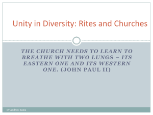 Unity in Diversity: Rites and Churches