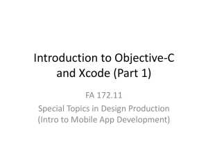 Introduction to Objective C and Xcode