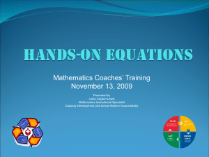 HANDS On EQUATIONS - the School District of Palm Beach County