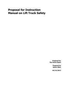 Conclusion to Proposal on Lift Truck Safety Manual