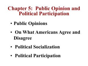 Chapter 5: Public Opinion and Pol Participation