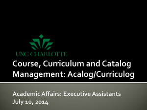Course, Curriculum, and Catalog Management Presentation