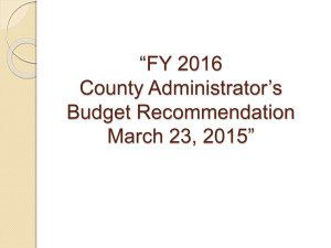 Budget Presentation, March 23, 2015