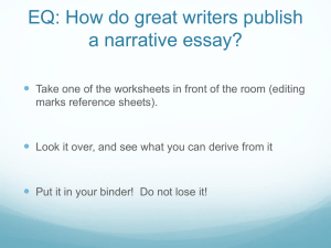 EQ: How do great writes publish a narrative essay?