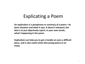 Explicating a Poem