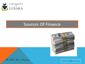 Sources Of Finance