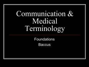 Communication & Medical Terminology