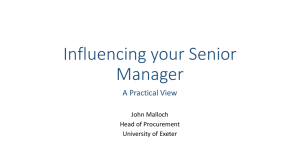 Influencing your Senior Manager