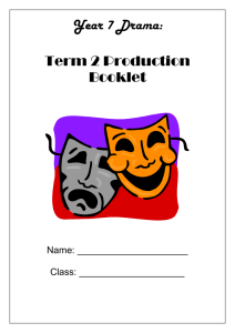 Year 7 Drama Production booklet