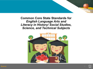 CCSS for ENGLISH/LANGUAGE ARTS -