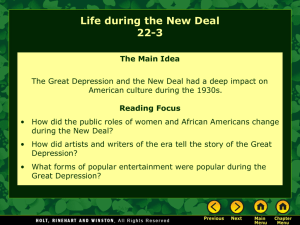 Lesson 22-3: Life During the New Deal