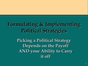 Formulating Political Strategies