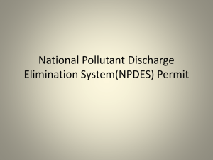 National Pollutant Discharge Elimination System(NPDES) Permit
