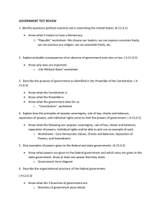 GOVERNMENT TEST REVIEW 1. Identify questions political
