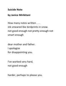 Suicide Note by Janice Mirikitani