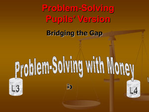 Problem-solving with money: pupils' version