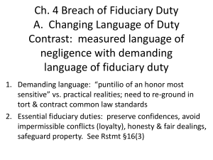 Ch. 4 Breach of Fiduciary Duty