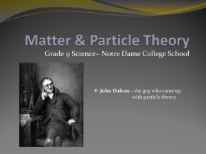 Matter & Particle Theory