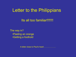 The Letter to the Philippians, 2 July 06