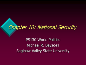 Chapter 10 National Security - Saginaw Valley State University
