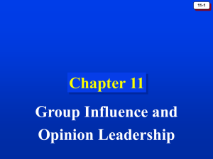 Chapter 11: Group Influence and Opinion Leadership