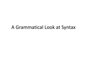 A Grammatical Look at Syntax - Tamalpais Union High School District