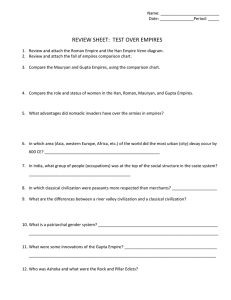 Name: Date: : _____ REVIEW SHEET: TEST OVER EMPIRES