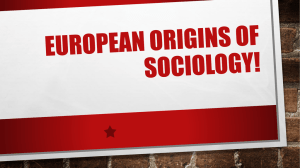 European Origins of Sociology!