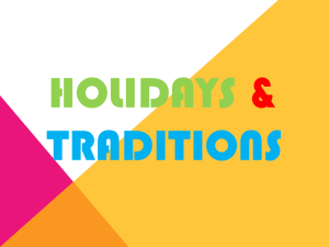Holidays & Traditions Italy and the US