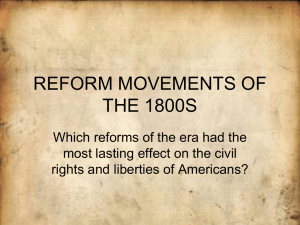 reform movements of the 1800s - Humble Independent School District