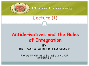 6.1 Antiderivatives and the Rules of Integration