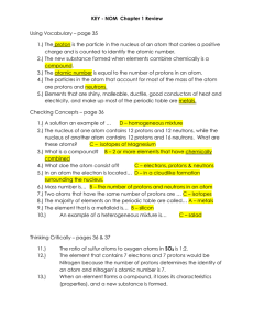 KEY - NOM Chapter 1 Review Using Vocabulary – page 35 The