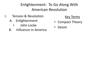 Enlightenment: To Go Along With American Revolution