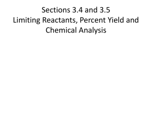 Section 3.3 Stoichiometry and Chemical Reactions